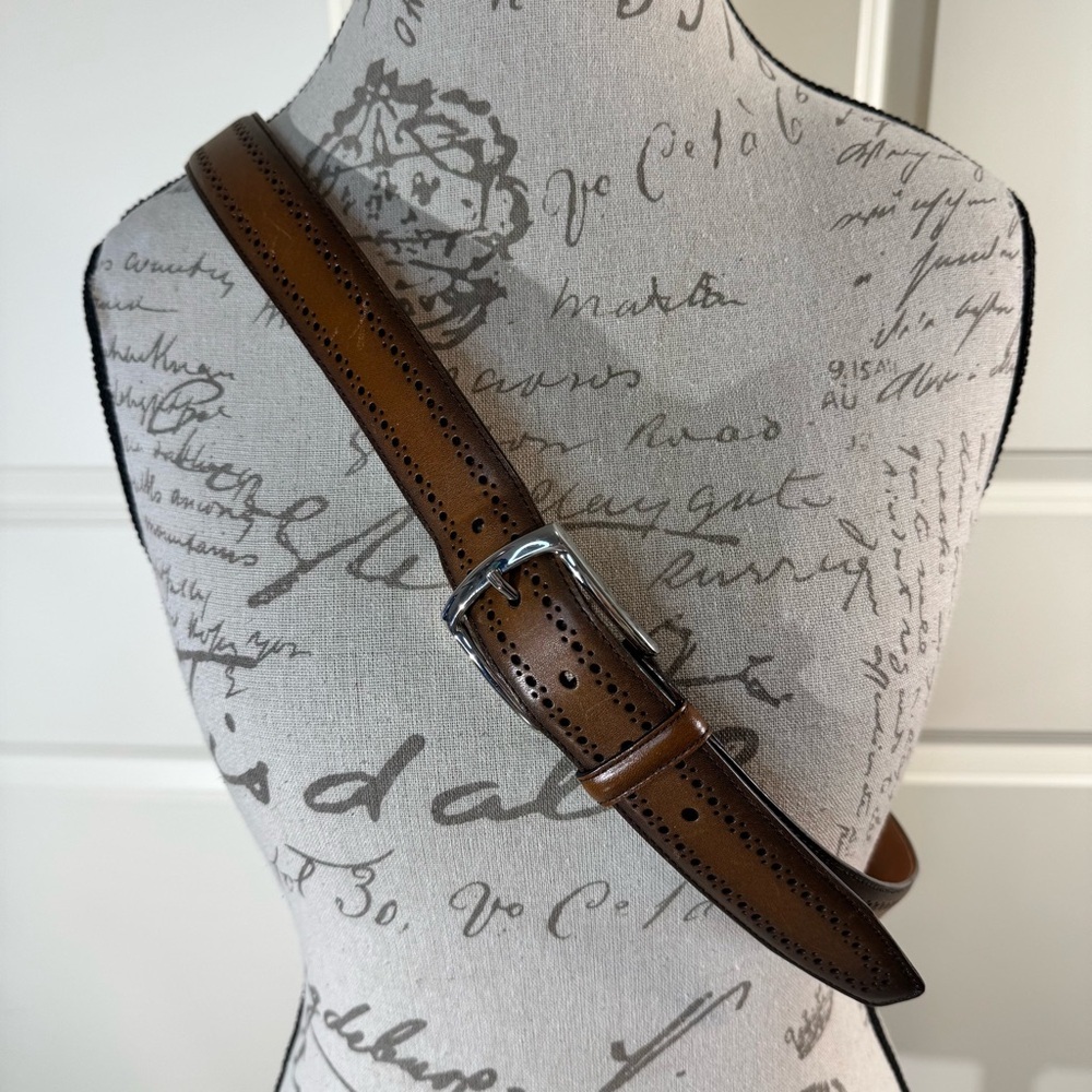 Allen Edmonds Brown Leather Belt 42